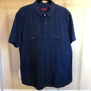 Alfani slim fit navy button down